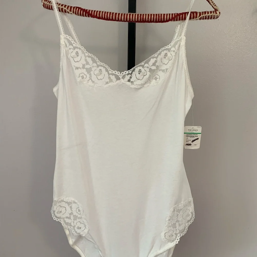 NWT Free People White Lace Detail Chemise